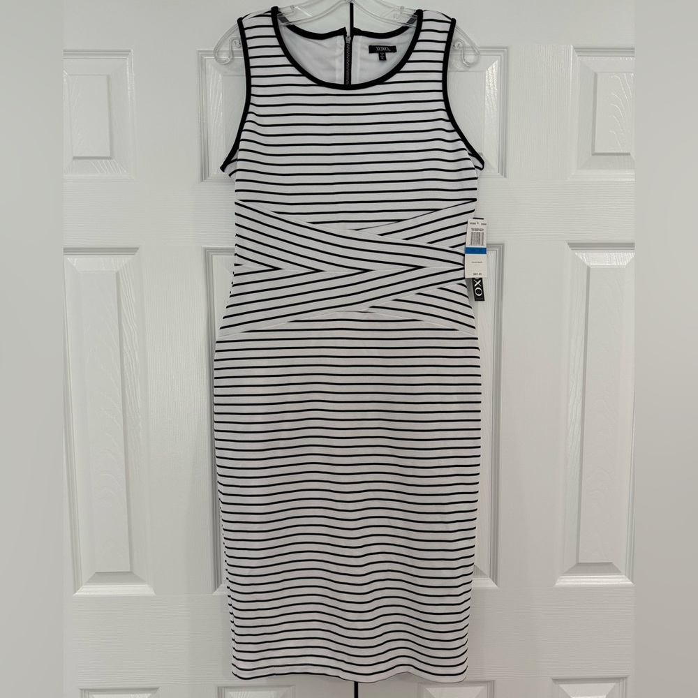 XOXO Black and White Midi Bodycon Dress